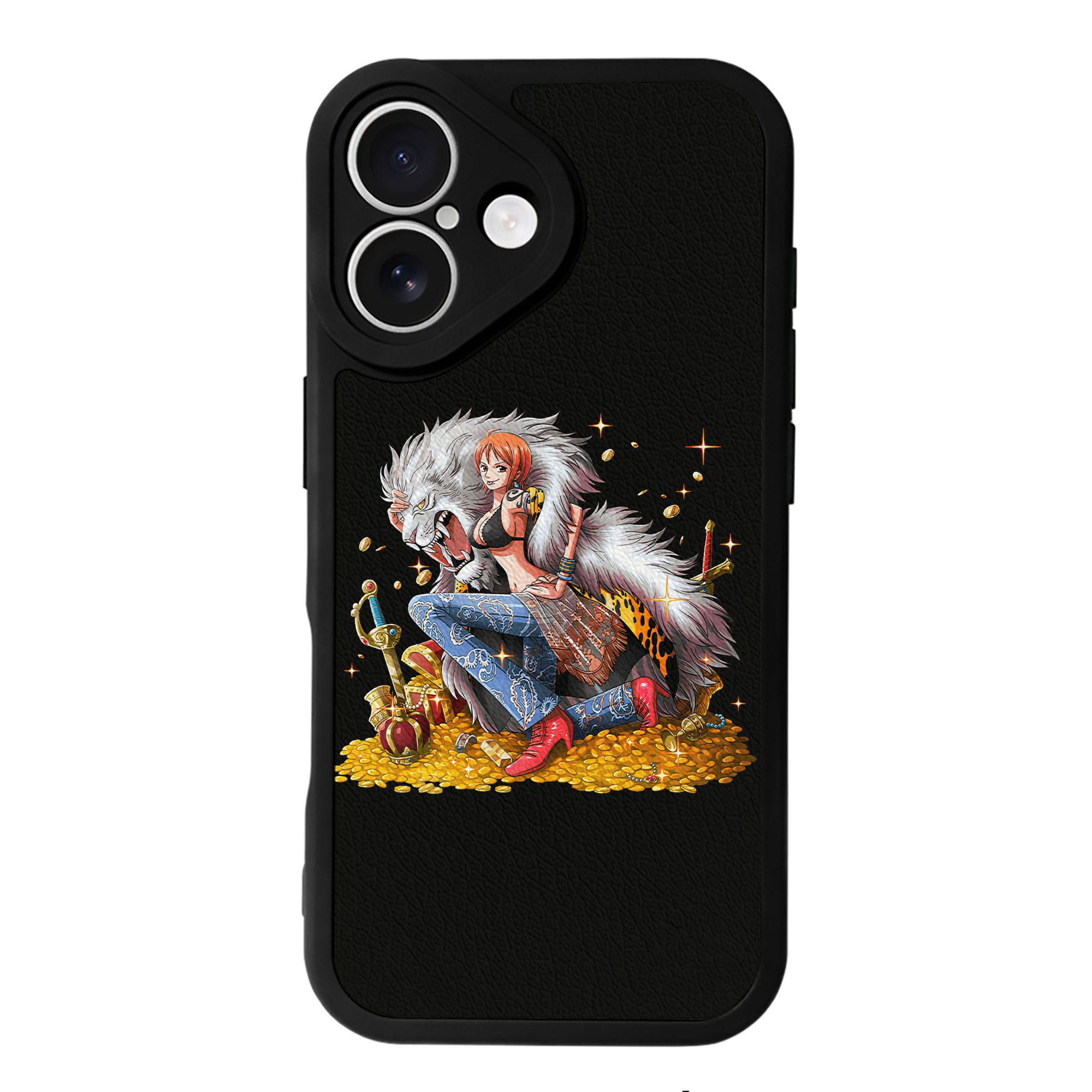 （画像用） ワンピース ナミ ONE PIECE Nami 【iPhone 16シリーズ対応】シリコンスマホケース（レザー調） 材質：シリコン